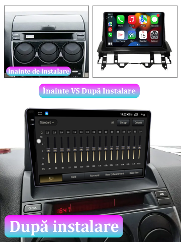 Navigatie dedicata Mazda 6 2002-2008, 12GB RAM 256GB ROM, Android 13, Rezolutie 2K, Display QLED, 9", DSP, Carplay, Android Auto, Internet, Youtube, Waze, Wi Fi, USB [4]