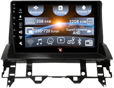 Mazda 6 2002 - 2009 - (Resigilata) Navigatie dedicata Mazda 6 2002-2008, 2GB RAM 32GB ROM, Quad Core, Display 9" IPS Full HD, Carplay, Android 13, Bluetooth, Magazin Play, Suport camere AHD