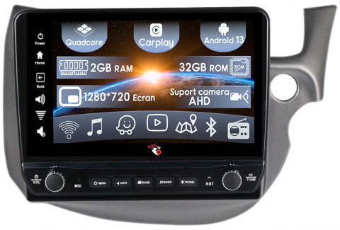 Honda - Navigatie dedicata Honda Jazz 2007-2014 cu butoane rotative model 2024, 10 Inch, 2GB RAM 32GB ROM, Quadcore, Android 13, WiFi, Bluetooth, Magazin Play