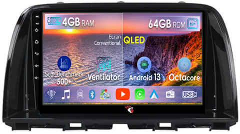 CX-5 2012-2015 - Navigatie dedicata Mazda CX-5 2012-2015, 4GB RAM 64GB ROM, Octacore, Android 13, Display QLED 9", DSP, Carplay, Android Auto, Internet, Youtube, Waze, WIFI, Bluetooth