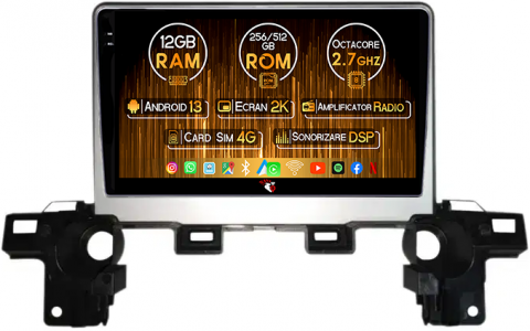 Mazda - Navigatie dedicata Mazda CX-5 2017-2018, 12GB RAM 256GB ROM, Android 13, Rezolutie 2K, Display QLED, 9", DSP, Carplay, Android Auto, Internet, Youtube, Waze, Wi Fi, USB