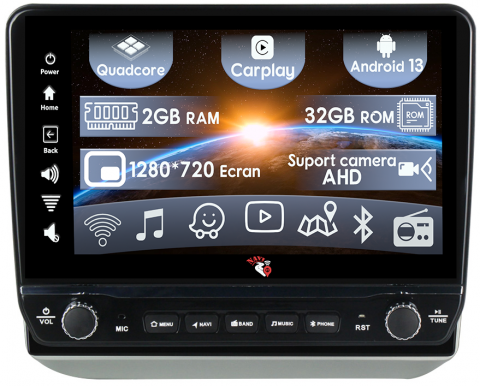 Skoda - Navigatie dedicata Skoda Fabia 2007-2014 cu butoane rotative model 2024, 10 Inch, 2GB RAM 32GB ROM, Quadcore, Android 13, WiFi, Bluetooth, Magazin Play