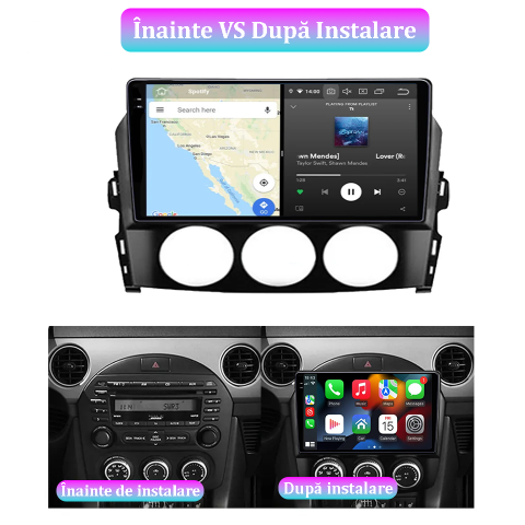 Navigatie dedicata Mazda MX-5 2008-2015, 12GB RAM 256GB ROM, Android 13, Rezolutie 2K, Display QLED, 9", DSP, Carplay, Android Auto, Internet, Youtube, Waze, Wi Fi, USB [4]