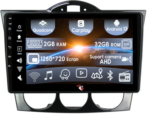 RX8 2008-2021 - (Resigilata) Navigatie dedicata Mazda RX-8 2008-2021, 2GB RAM 32GB ROM, Quad Core, Display 9" IPS Full HD, Carplay, Android 13, Bluetooth, Magazin Play, Suport camere AHD