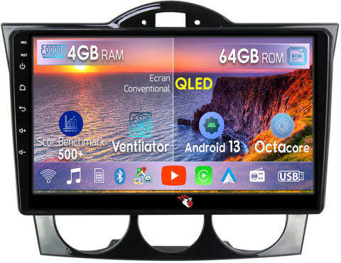 RX8 2008-2021 - Navigatie dedicata Mazda RX-8 2008-2021, 4GB RAM 64GB ROM, Octacore, Android 13, Display QLED 9", DSP, Carplay, Android Auto, Internet, Youtube, Waze, WIFI, Bluetooth