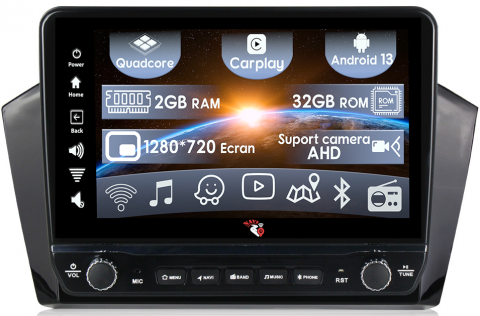 Passat CC (2009) - Navigatie dedicata Passat b8 Magotan cu butoane rotative model 2024, 10 Inch, 2GB RAM 32GB ROM, Quadcore, Android 13, WiFi, Bluetooth, Magazin Play