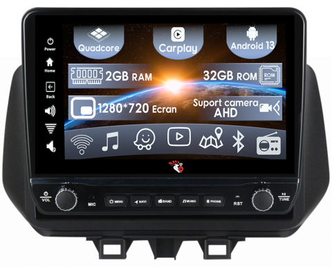 Hyundai - Navigatie dedicata Hyundai Tucson 2018-2020 cu butoane rotative model 2024, 10 Inch, 2GB RAM 32GB ROM, Quadcore, Android 13, WiFi, Bluetooth, Magazin Play