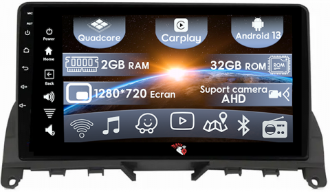 Mercedes-Benz - (Resigilata) Navigatie dedicata Mercedes C Class W204 ( 2006 - 2012 ), 2GB RAM 32GB ROM, Quad Core, Display 9" IPS Full HD, Carplay, Android 13, Bluetooth, Magazin Play, Suport camere AHD