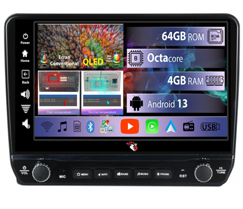 Sienna 2004-2010 - Navigatie dedicata Sienna 2004-2010 cu butoane rotative model 2024, 4GB RAM 64GB ROM, Quadcore, Android 13, Display QLED 9", DSP, Carplay, Android Auto, Internet, Youtube, Waze, WIFI,