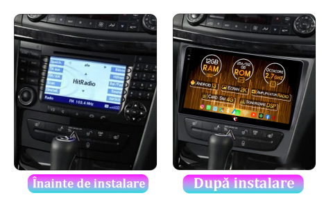 Navigatie dedicata Mercedes E Class W211 2002-2008, 12GB RAM 256GB ROM, Android 13, Rezolutie 2K, Display QLED, 9", DSP, Carplay, Android Auto, Internet, Youtube, Waze, Wi Fi, USB [5]