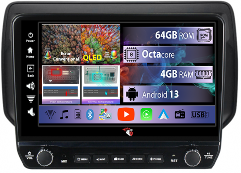 Toyota Rush 2018-2019 - Navigatie dedicata Rush 2018-2019 cu butoane rotative model 2024, 4GB RAM 64GB ROM, Quadcore, Android 13, Display QLED 9", DSP, Carplay, Android Auto, Internet, Youtube, Waze, WIFI, B