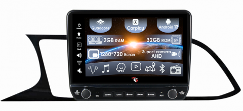 Seat - Navigatie dedicata Leon 2012-2018 cu butoane rotative model 2024, 9 Inch, 2GB RAM 32GB ROM, Quadcore, Android 13, WiFi, Bluetooth, Magazin Play