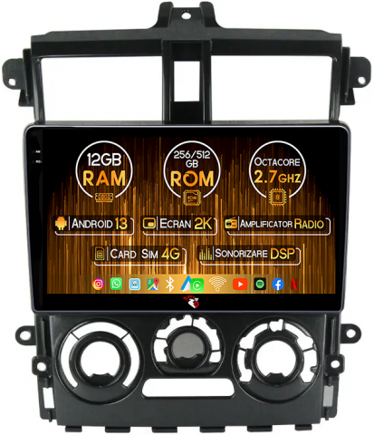 Mitsubishi - Navigatie dedicata Mitsubishi Colt Plus 9 inch 2013, 12GB RAM 256GB ROM, Android 13, Rezolutie 2K, Display QLED, 9", DSP, Carplay, Android Auto, Internet, Youtube, Waze, Wi Fi, US
