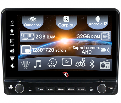 Skoda - Navigatie dedicata Kodiaq 2016-2018 cu butoane rotative model 2024, 9 Inch, 2GB RAM 32GB ROM, Quadcore, Android 13, WiFi, Bluetooth, Magazin Play
