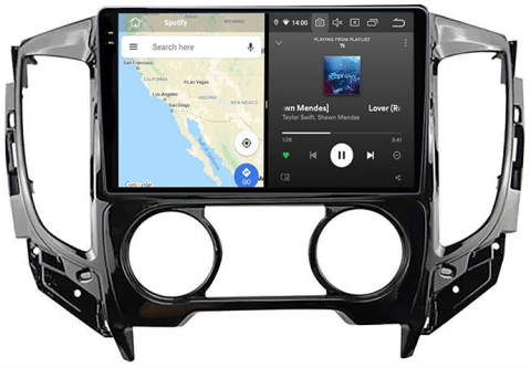 Navigatie dedicata Mitsubishi L200 2015-2019, 12GB RAM 256GB ROM, Android 13, Rezolutie 2K, Display QLED, 9", DSP, Carplay, Android Auto, Internet, Youtube, Waze, Wi Fi, USB [3]