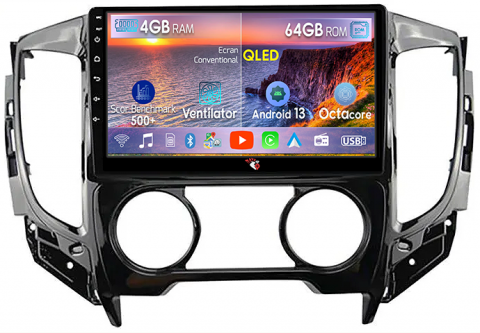 L200 2015-2019 - Navigatie dedicata Mitsubishi L200 2015-2019, 4GB RAM 64GB ROM, Octacore, Android 13, Display QLED 9", DSP, Carplay, Android Auto, Internet, Youtube, Waze, WIFI, Bluetooth