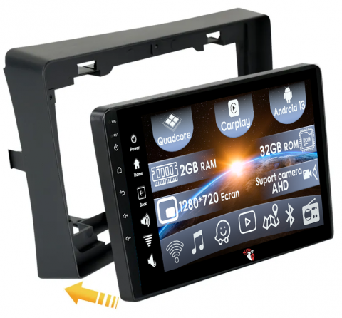 Mitsubishi - (Resigilata) Navigatie dedicata Mitsubishi L200 2018-2020, 2GB RAM 32GB ROM, Quad Core, Display 9" IPS Full HD, Carplay, Android 13, Bluetooth, Magazin Play, Suport camere AHD
