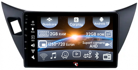 Mitsubishi - (Resigilata) Navigatie dedicata Mitsubishi Lancer 2001-2007, 2GB RAM 32GB ROM, Quad Core, Display 9" IPS Full HD, Carplay, Android 13, Bluetooth, Magazin Play, Suport camere AHD