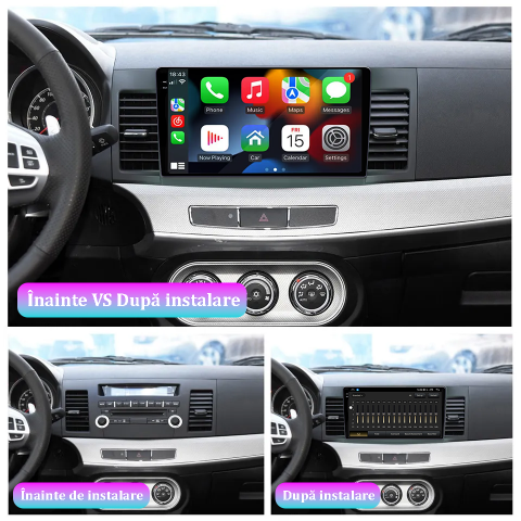 Navigatie dedicata Mitsubishi Lancer 2007-2012, 12GB RAM 256GB ROM, Android 13, Rezolutie 2K, Display QLED, 10", DSP, Carplay, Android Auto, Internet, Youtube, Waze, Wi Fi, USB [4]