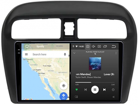 Navigatie dedicata Mitsubishi Mirage Attrage 2012-2018, 12GB RAM 256GB ROM, Android 13, Rezolutie 2K, Display QLED, 9", DSP, Carplay, Android Auto, Internet, Youtube, Waze, Wi Fi, [3]