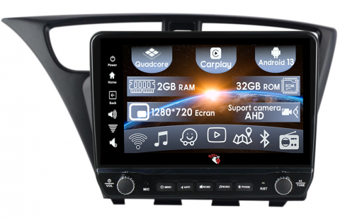 Civic (2011-2015) - Navigatie dedicata Honda Civic 2012-2017 cu butoane rotative model 2024, 9 Inch, 2GB RAM 32GB ROM, Quadcore, Android 13, WiFi, Bluetooth, Magazin Play