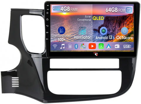 Mitsubishi - Navigatie dedicata Mitsubishi Outlander 2012-2017, 4GB RAM 64GB ROM, Octacore, Android 13, Display QLED 10.2", DSP, Carplay, Android Auto, Internet, Youtube, Waze, WIFI, Bluetooth