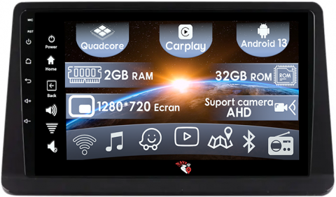 Mitsubishi - (Resigilata) Navigatie dedicata Mitsubishi Pajero Montero V31 Cheetah, 2GB RAM 32GB ROM, Quad Core, Display 9" IPS Full HD, Carplay, Android 13, Bluetooth, Magazin Play, Suport camere AHD