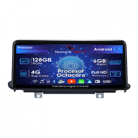 BMW - Navigatie dedicata BMW X5 F15 /X6 (2014-2017) NBT , Android 13, Wireless Carplay si Android auto 6GB RAM 128GB ROM, Octacore 2.0ghz, Display IPS 1280*720 10.25 inch, Microfon Extern