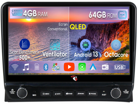 Multivan (2003-2016) - Navigatie dedicata Multivan 2003-2015 cu butoane rotative model 2024, 4 GB RAM 64 ROM, Quadcore, Android 13, Display QLED, 9", DSP, Carplay, Android Auto, Internet, Youtube , Waze , WI-FI