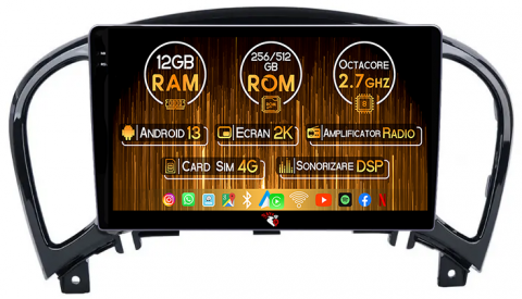 Nissan - Navigatie dedicata Nissan Juke 2010-2014, 12GB RAM 256GB ROM, Android 13, Rezolutie 2K, Display QLED, 9", DSP, Carplay, Android Auto, Internet, Youtube, Waze, Wi Fi, USB