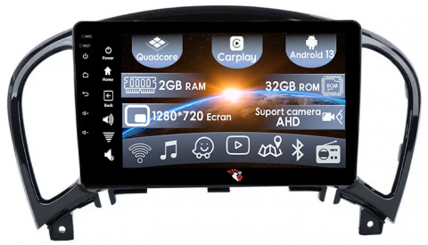 Juke 2010-2014 - (Resigilata) Navigatie dedicata Nissan Juke 2010-2014, 2GB RAM 32GB ROM, Quad Core, Display 9" IPS Full HD, Carplay, Android 13, Bluetooth, Magazin Play, Suport camere AHD