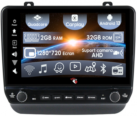 Touareg 2012-2017 - Navigatie dedicata Touareg 2012-2015 cu butoane rotative model 2024, 9 Inch, 2GB RAM 32GB ROM, Quadcore, Android 13, WiFi, Bluetooth, Magazin Play