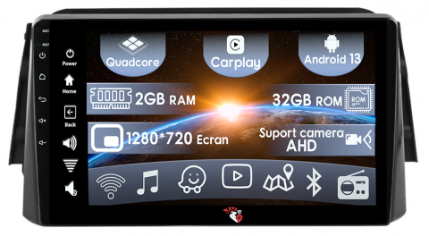 Kicks 2016-2017 - (Resigilata) Navigatie dedicata Nissan Kicks 2016-2017, 2GB RAM 32GB ROM, Quad Core, Display 9" IPS Full HD, Carplay, Android 13, Bluetooth, Magazin Play, Suport camere AHD