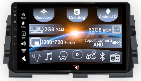 Nissan - (Resigilata) Navigatie dedicata Nissan Kicks Micra P15 2016-2020, 2GB RAM 32GB ROM, Quad Core, Display 9" IPS Full HD, Carplay, Android 13, Bluetooth, Magazin Play, Suport camere AHD