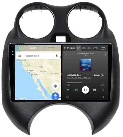 Navigatie dedicata Nissan March 2010-2013 & Micra 2010-2015 , 12GB RAM 256GB ROM, Android 13, Rezolutie 2K, Display QLED, 9", DSP, Carplay, Android Auto, Internet, Youtube, Waze, Wi Fi, USB [3]