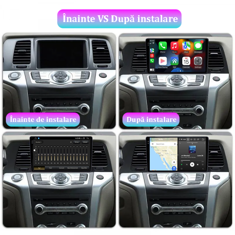 Navigatie dedicata Nissan Murano Z51 2008-2014, 12GB RAM 256GB ROM, Android 13, Rezolutie 2K, Display QLED, 9", DSP, Carplay, Android Auto, Internet, Youtube, Waze, Wi Fi, USB [4]