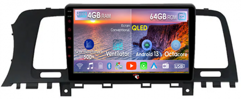 Murano Z51 2008 - 2014 - Navigatie dedicata ​Nissan Murano Z51 2008-2014 , 4GB RAM 64GB ROM, Octacore, Android 13, Display QLED 9", DSP, Carplay, Android Auto, Internet, Youtube, Waze, WIFI, Bluetooth