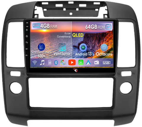 Navara 2004-2010 - Navigatie dedicata ​Nissan Navara 2004-2010, 4GB RAM 64GB ROM, Octacore, Android 13, Display QLED 9", DSP, Carplay, Android Auto, Internet, Youtube, Waze, WIFI, Bluetooth