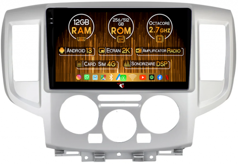 Nissan - Navigatie dedicata Nissan NV200 2011-2018, 12GB RAM 256GB ROM, Android 13, Rezolutie 2K, Display QLED, 9", DSP, Carplay, Android Auto, Internet, Youtube, Waze, Wi Fi, USB