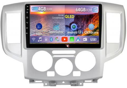 NV200 2011-2018 - Navigatie dedicata Nissan NV200 2011-2018, 4GB RAM 64GB ROM, Octacore, Android 13, Display QLED 9", DSP, Carplay, Android Auto, Internet, Youtube, Waze, WIFI, Bluetooth