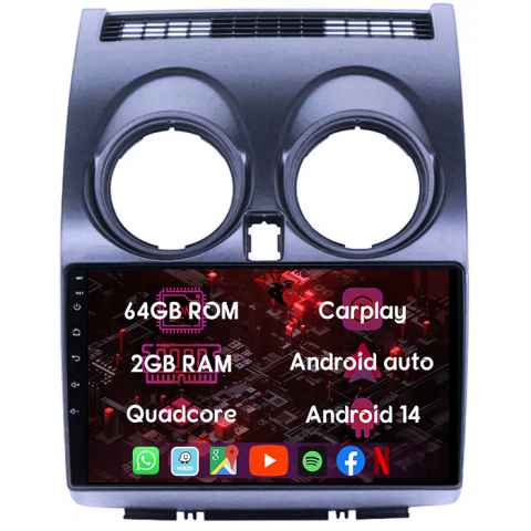 (Resigilata) Navigatie dedicata Nissan Qashqai 2006-2013, 2GB RAM 32GB ROM, Quad Core, Display 9" IPS Full HD, Carplay, Android 13, Bluetooth, Magazin Play, Suport camere AHD [4]