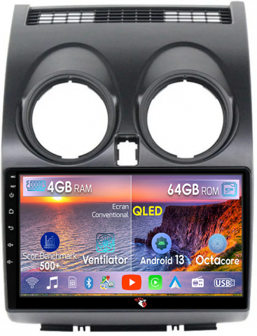 Qashqai 2006-2013 - Navigatie dedicata Nissan Qashqai 2006-2013, 4GB RAM 64GB ROM, Octacore, Android 13, Display QLED 9", DSP, Carplay, Android Auto, Internet, Youtube, Waze, WIFI, Bluetooth