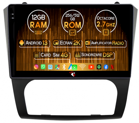 Teana Altima 2008-2012 - Navigatie dedicata Nissan Teana Altima 2008-2012, 12GB RAM 256GB ROM, Android 13, Rezolutie 2K, Display QLED, 9", DSP, Carplay, Android Auto, Internet, Youtube, Waze, Wi Fi, USB