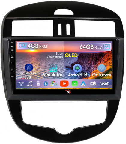 Tiida 2011-2015 - Navigatie dedicata Nissan Tiida 2011-2015, 4GB RAM 64GB ROM, Octacore, Android 13, Display QLED 10.25", DSP, Carplay, Android Auto, Internet, Youtube, Waze, WIFI, Bluetooth