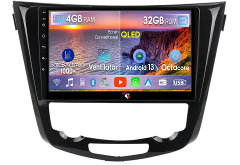 Nissan - Navigatie dedicata Nissan X-Trail 2013-2017, 4 GB RAM 32 ROM, Android 13, Display QLED 1K, 10", DSP, Carplay, Android Auto, Internet, Youtube , Waze , WI-FI , USB , Bluetooth