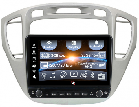 Highlander 2000-2007 - Navigatie dedicata Highlander 2000-2007 cu butoane rotative model 2024, 9 Inch, 2GB RAM 32GB ROM, Quadcore, Android 13, WiFi, Bluetooth, Magazin Play