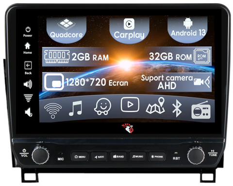 Tundra 2007-2013 - Navigatie dedicata Tundra 2007-2013 cu butoane rotative model 2024, 9 Inch, 2GB RAM 32GB ROM, Quadcore, Android 13, WiFi, Bluetooth, Magazin Play