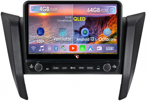 Navara NP300 Frontier 2017 - Navigatie dedicata NP300 Frontier 2017 cu butoane rotative model 2024, 4 GB RAM 64 ROM, Quadcore, Android 13, Display QLED, 9", DSP, Carplay, Android Auto, Internet, Youtube , Waze ,