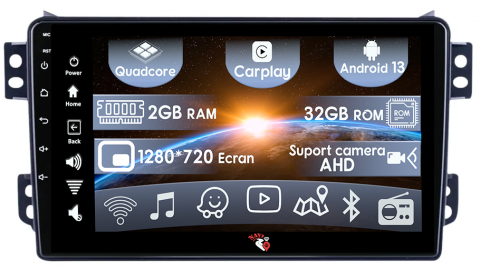 Agila - (Resigilata) Navigatie dedicata Opel Agila 2007-2014/Suzuki Splash, 2GB RAM 32GB ROM, Quad Core, Display 9" IPS Full HD, Carplay, Android 13, Bluetooth, Magazin Play, Suport camere AHD