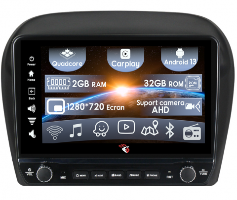 Mitsubishi - Navigatie dedicata Mirage Attrage 2012-2018 cu butoane rotative model 2024, 9 Inch, 2GB RAM 32GB ROM, Quadcore, Android 13, WiFi, Bluetooth, Magazin Play